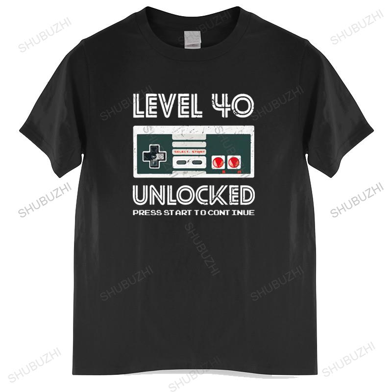 summer cotton tshirt Vintage Born In 1982 Men 40 Years Old 40th Birthday Gift TShirts Level 40 Unlocked drop shipping S