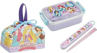 Skater Princess 24 Antybakteryjny Bezpieczny do zmywarki Miękka pokrywka Szczelny Lunch Kwadratowy Pałeczki i Etui na pałeczki Lunch Dzieci Postać PR24 Pudełko, Kształt,