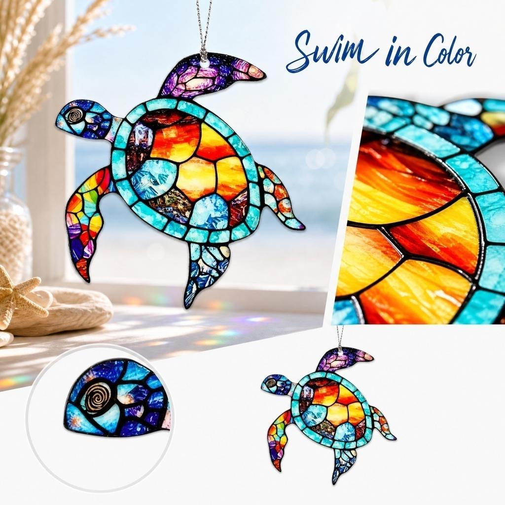 Acrylic Sea Turtle Hanging Pendant Decorative Ornament for Home Wall