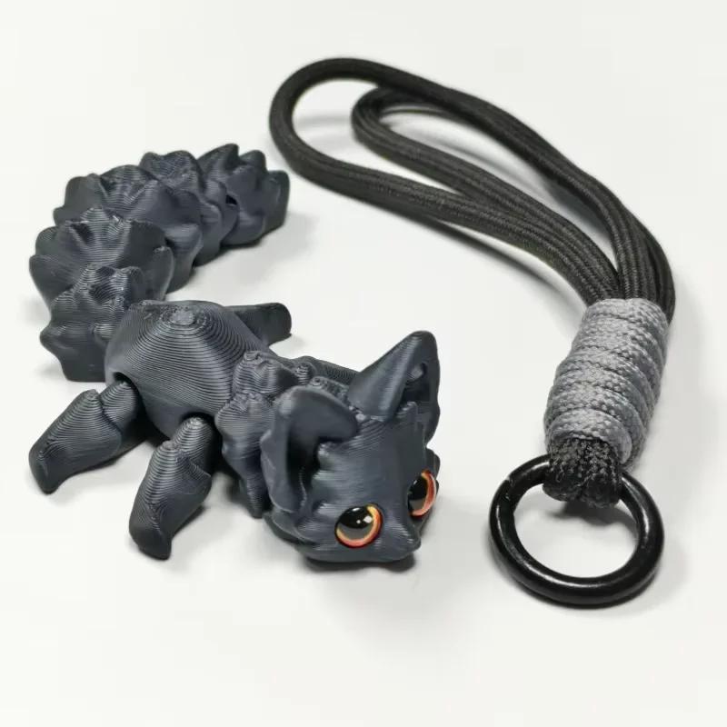 Top Quality 3D Printed Cute Fox Ornament Model with Multiple Joints Movable ,beautiful Eyes, Hanging Rope Room Decoration Gifts