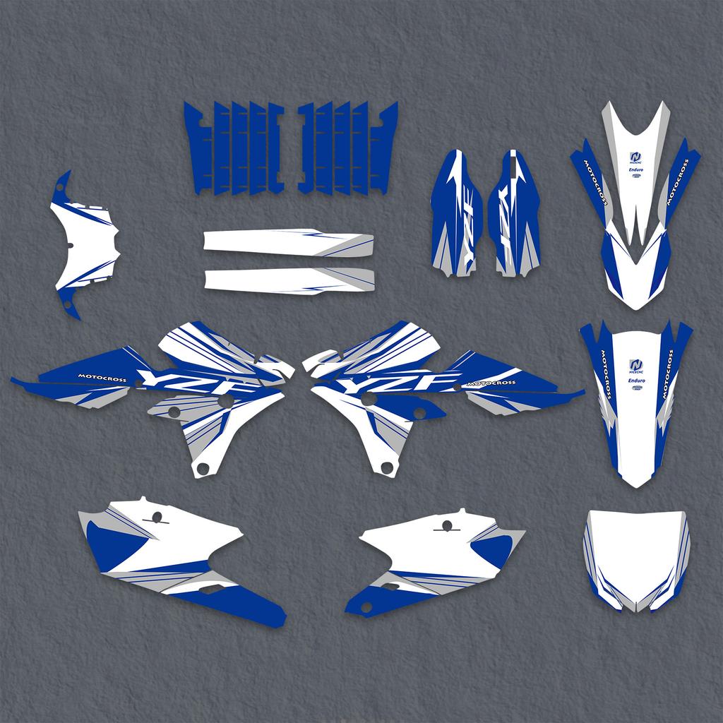 For Yamaha YZ 250F 2014-2018 YZ450F 2014-2017 2016 2015 Motorcycle Graphics Background Decals Stickers Customize YZF 250 YZF 450