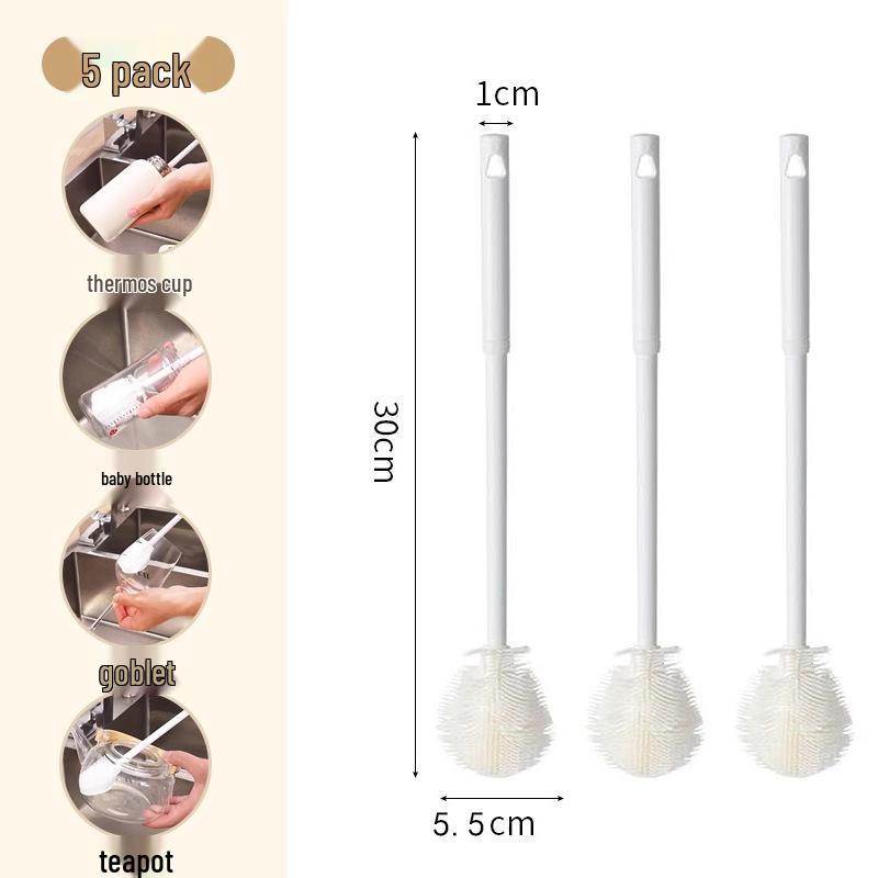 

6-Piece Multifunctional Long Handle Alloy Crevice Brush Set for Bathroom