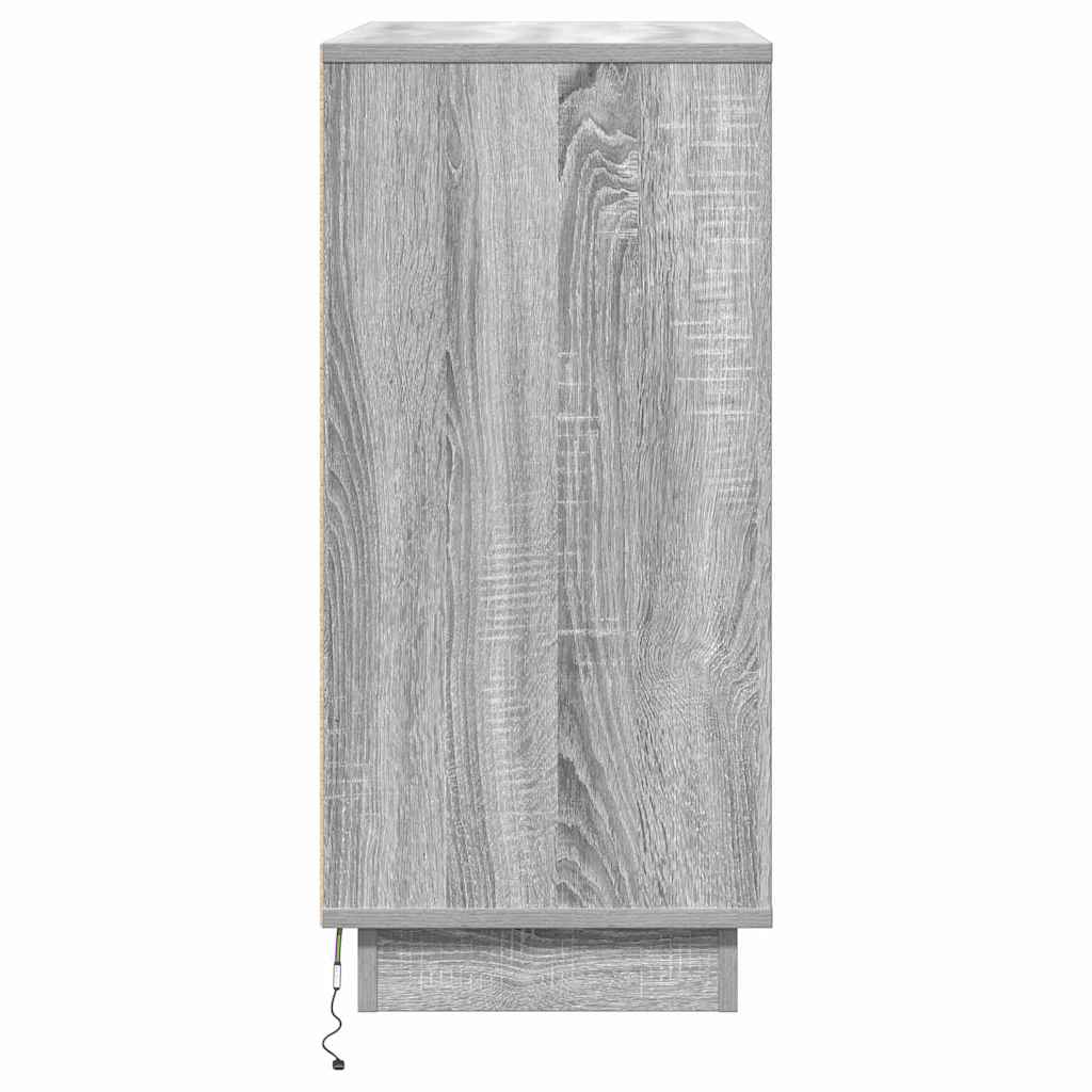 Nightstand with Drawers Gray 71 x 34.5 x 75 cm Engineered Wood