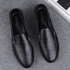 Genuine Leather Mens Formal Loafers Handmade Design Slip-On Flats Business Shoes Comfortable Moccasins Simple Male Driving Shoes