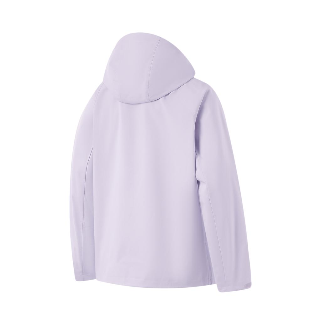 Li-Ning Water-Resistant Hooded Loose Fit Raglan Long Sleeve Windbreaker Women Outerwear Sea-Salt-Purple AFDU560-9