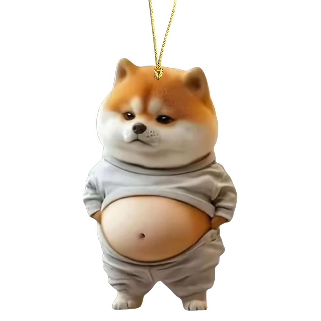 Car Rearview Mirror, Decoration, Dog, Cat, Mascot, Key Chain, Ball Chain, Stomach, Stuffed Toy,