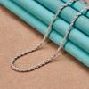 Copper Plated Long Chain Necklace Accessories Unisex Jewelry For Women Men 3mm Thick Water-Wave Twisted Singapore Chain C014
