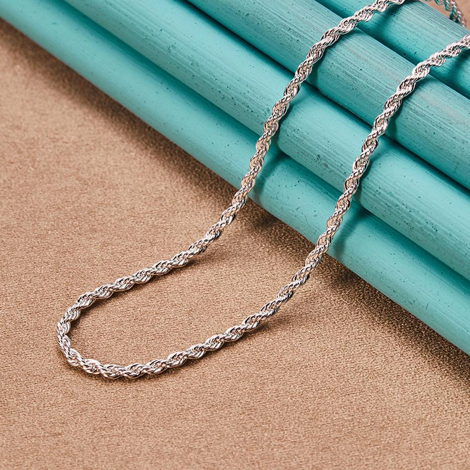 Copper Plated Long Chain Necklace Accessories Unisex Jewelry For Women Men 3mm Thick Water-Wave Twisted Singapore Chain C014