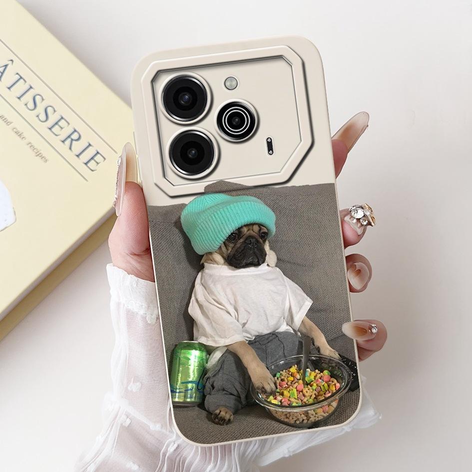 Pova 6 Case For Tecno Pova 6 Pro 5G Silicone Cover Cute Dinosaur Panda Camera Lens Protector Bumper For Tecno Pova6 Pro LI9 Capa