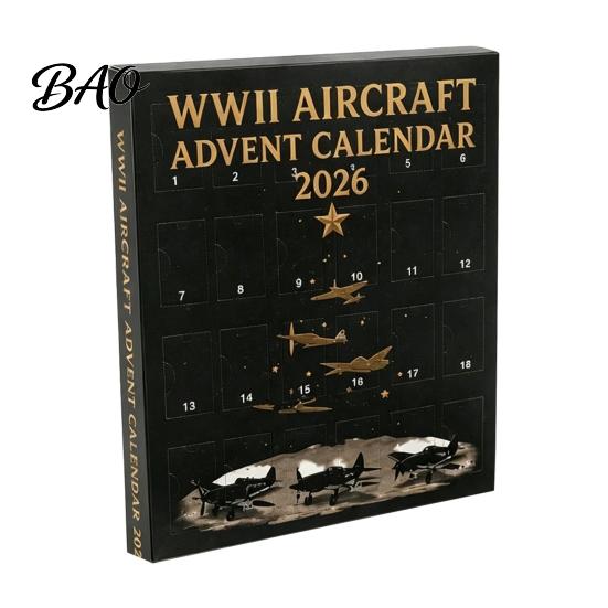 Aviation Themed Decor Aircraft Advent Calendars 2026, Airplane Toy Countdown Calendar, 24 Days Christmas Holiday Calendar with Models, 2D Acrylic
