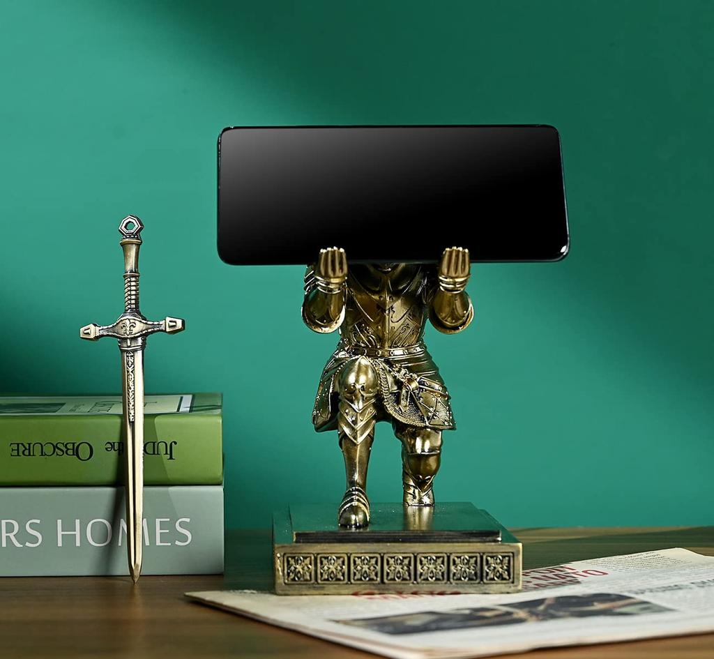 HDMbigmi Guard Knight Pen organizér na pero a pryskyřičná tužka dárek do kanceláře nebo domácnosti královský držák, stojan, příslušenství, držák, (Bronz)