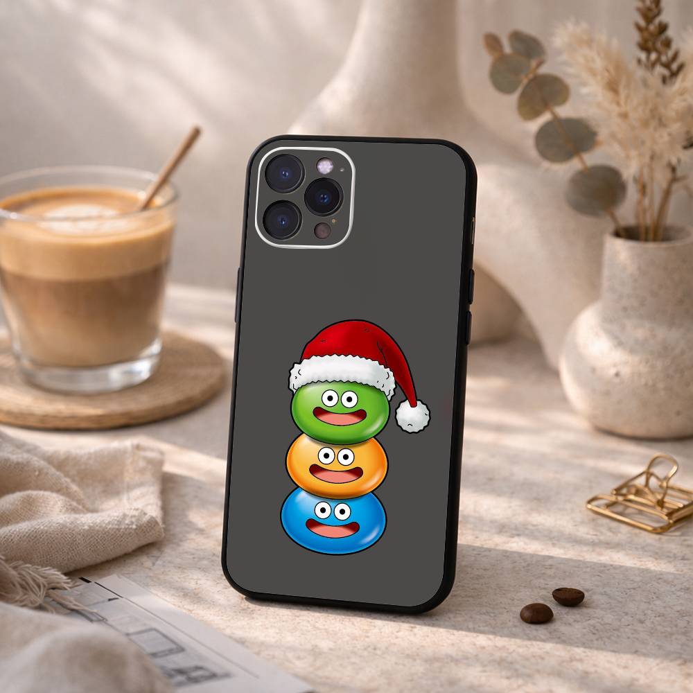 D-Dragon Quest S-slime Phone Case For iPhone17,16,15,14,13,12Plus,Pro Max,XS,5G Soft Silicone Black Cover