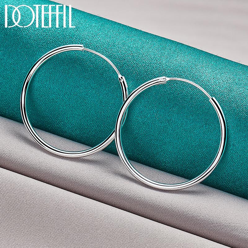 Silver Fashion Jewelry 50mm Round Hoop Earrings