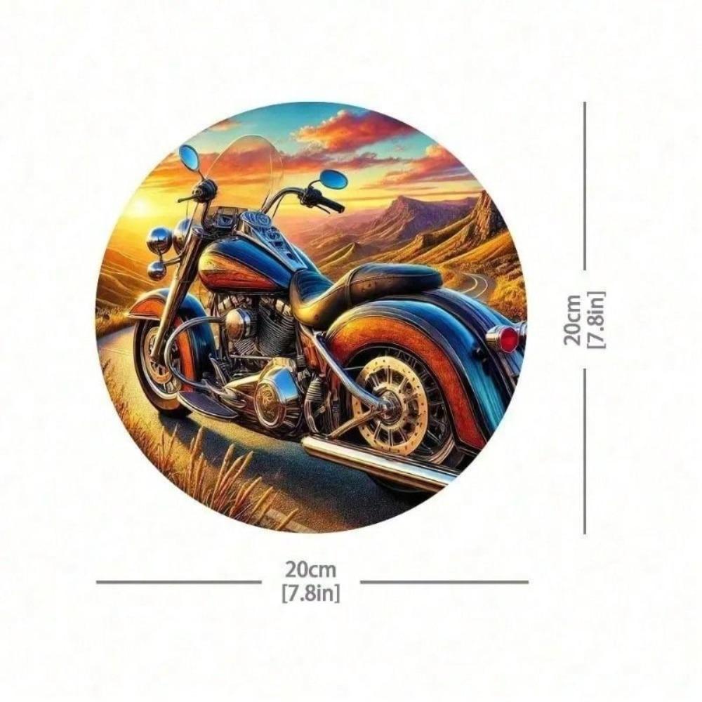 Vintage Metal Motorcycle Sunset Mountain Art Sign Garage Bar Wall Decor