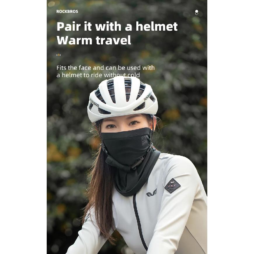 ROCKBROS Winter Keep Warm Cycling Face Mask Fleece Hiking Camping Ski Balaclava Neck Scarf Windproof MTB Road Bicycle Bike Mask