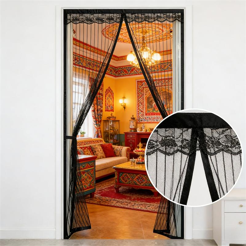 Summer Magnetic Door Curtain - Mosquito Resistant, Soft Yarn Mesh, Multiple Sizes, Easy Install for Home