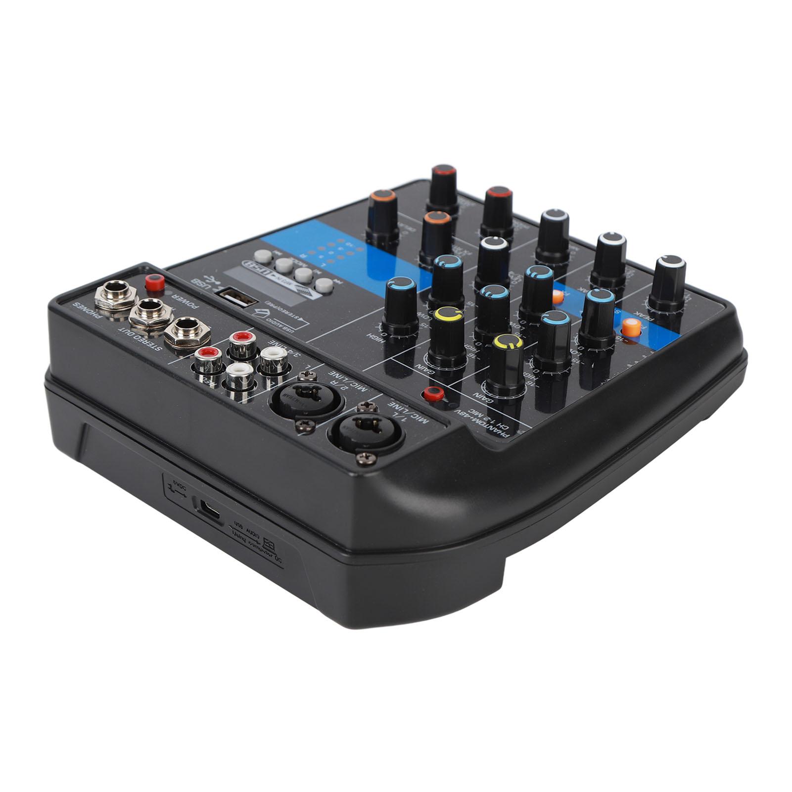 

Аудиомикшер USB 4-канальный стерео линейный микшер Профессиональное сценическое оборудование 100-240 В Вилка США