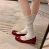 Yuanlitong summer joint model~ red bottom tabi mesh rhinestone inner height increase sub-toe single shoes women's pig's trotters shoes breathable