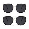 2PCS Omen Men Fashion Glasses Metal Frame UV400 Protection Sunglasses Ins Sunglasses