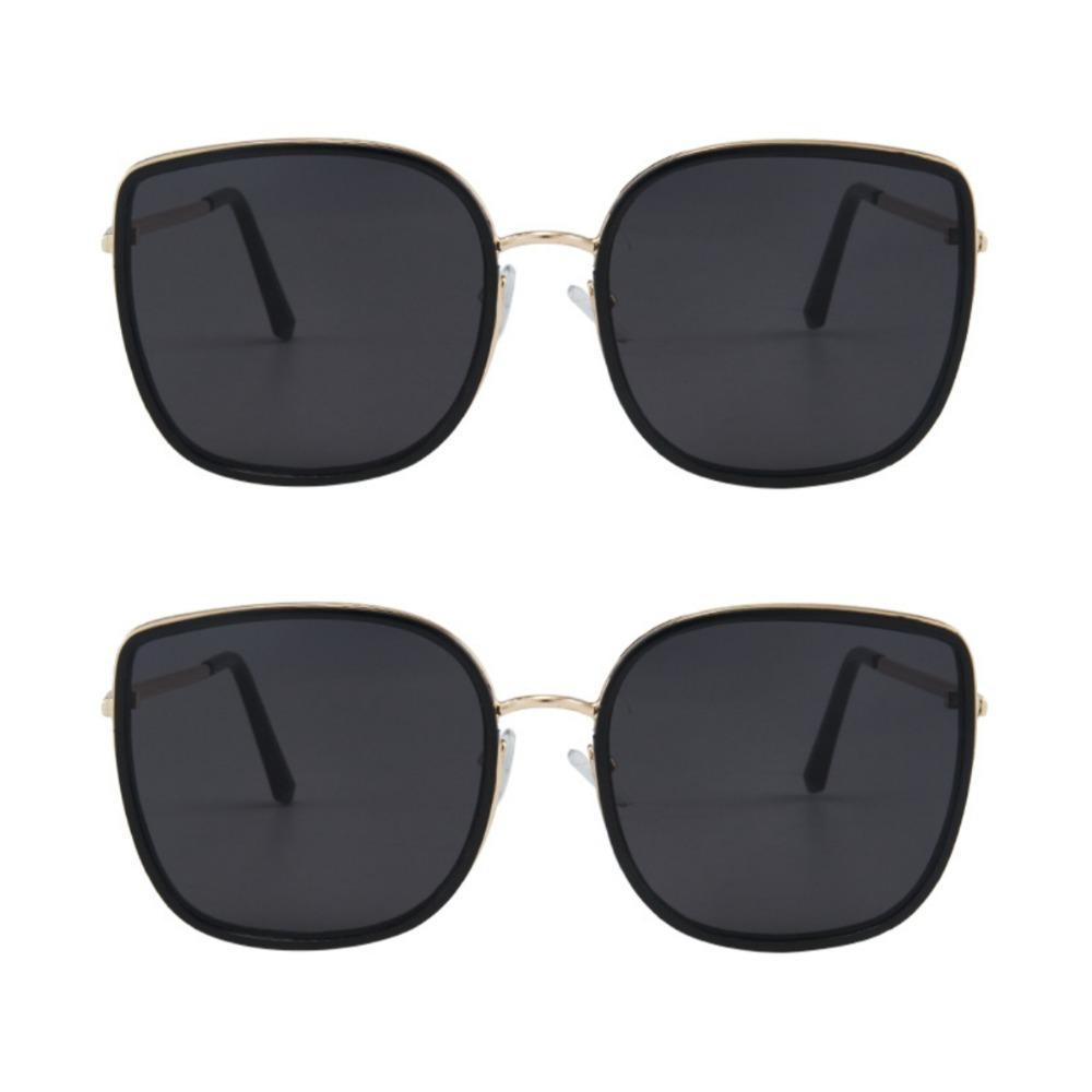 2PCS Omen Men Fashion Glasses Metal Frame UV400 Protection Sunglasses Ins Sunglasses