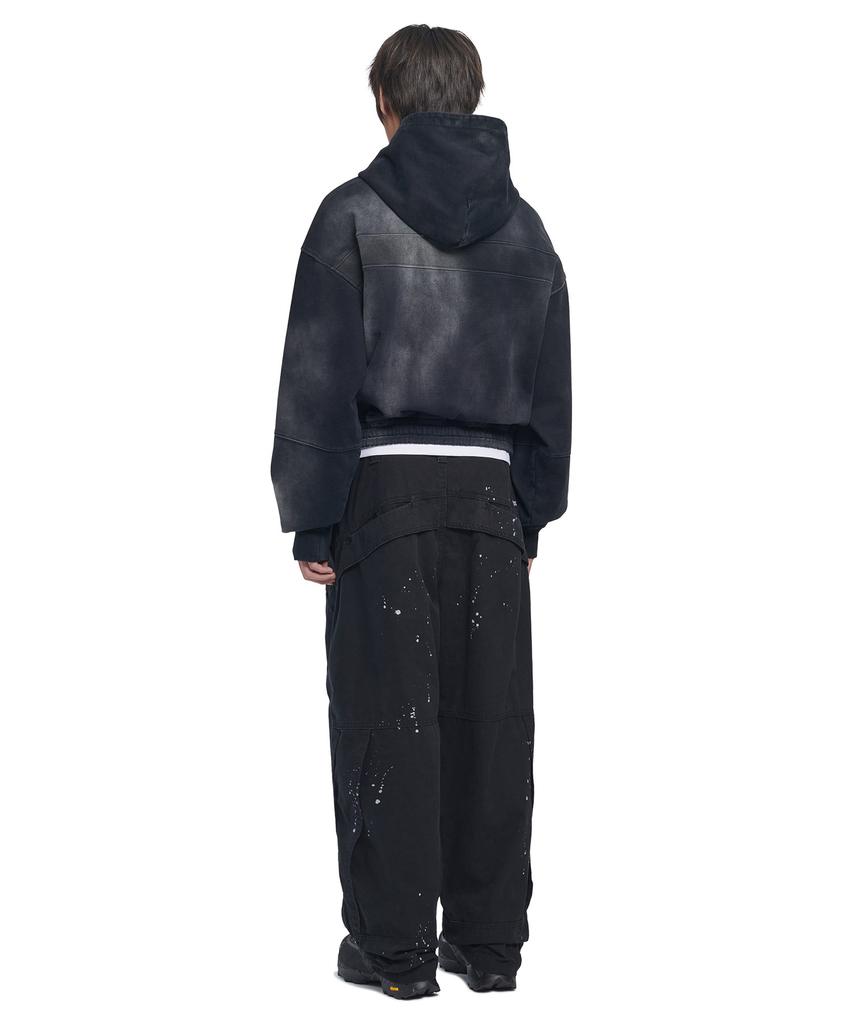 Nomaenyueol Painted Double Knee Pants - Washed Black