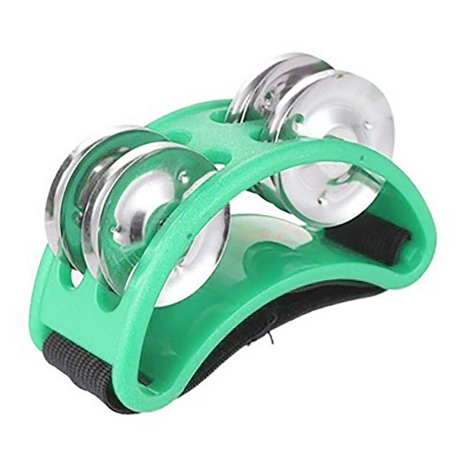 

Ножной тамбурин с бубном Jingle Bell Музыкальные ударные инструменты для гитары зелёный