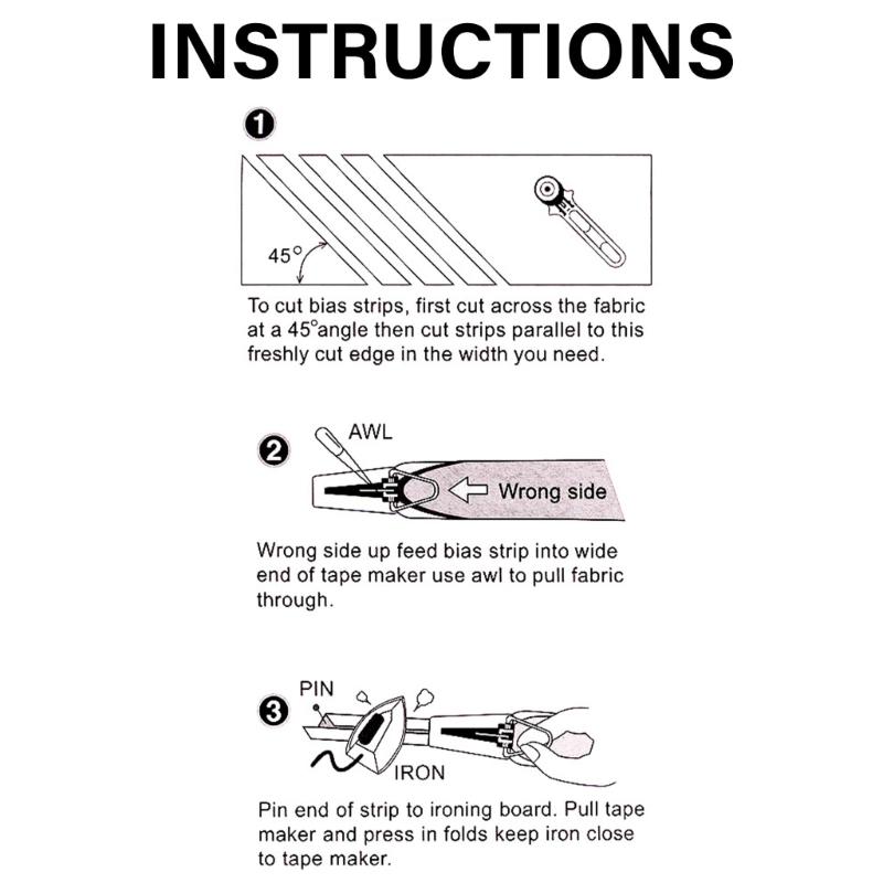 Bias Tape Makers Kits Fabric Bias Tape Maker Tool 6/9/12/15/18/21/25mm Bias Binding Maker Tape Maker Tool Set for Sewing