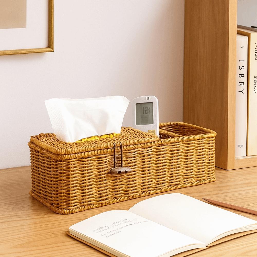 Multifunctional Imitation Vine Tissue Box Breathable Remote Control Storage Box Restaurant