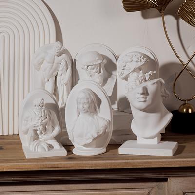 Roman Head Bookend Classical Bust Sculpture Book Stoppe Resin Book Shelf Organizer for Library Office Home Decor Gift for Reader
