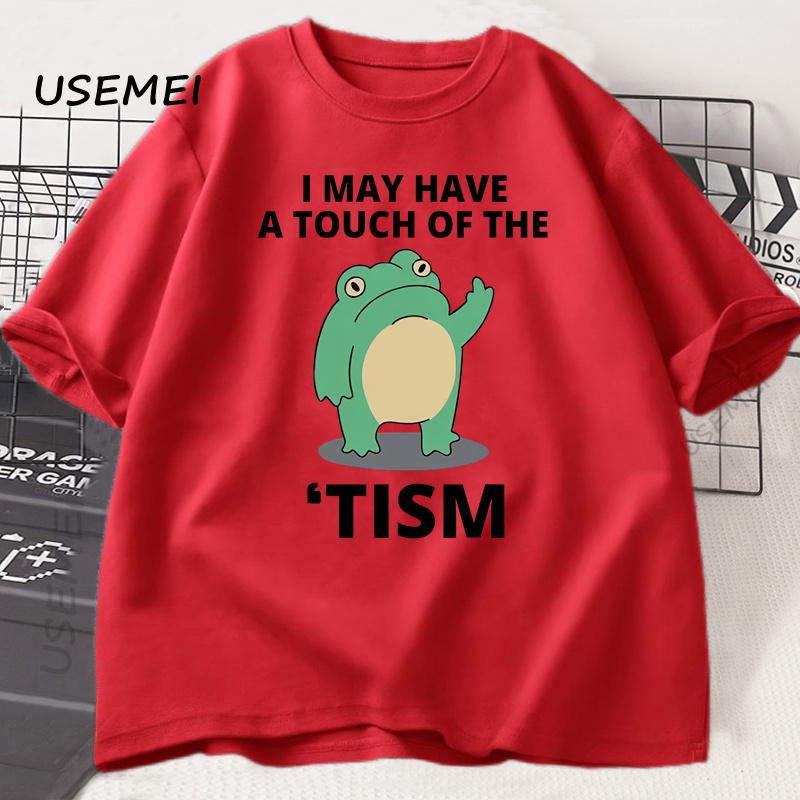 

I May Have A Touch of The Tism Funny T Shirt Autism Retro T-Shirt Short Sleeve Tshirt Casual Men O-neck Cotton T Shirt Tee Tops S