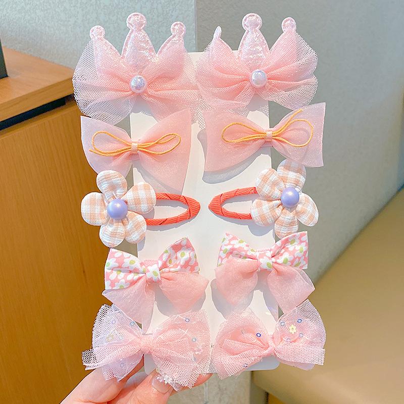 10 Pcs/Set New Baby Girl Cute Colors Flower Hair Bands Ponytail Holder Chilren Soft Scrunchies Rubber Kids Hair Accessories