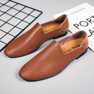 Echt Leer Heren Loafers Mode Heren Zakelijke Schoenen Ademend Heren Instapschoenen Uitgehold Rijschoenen Zomer Mocassins