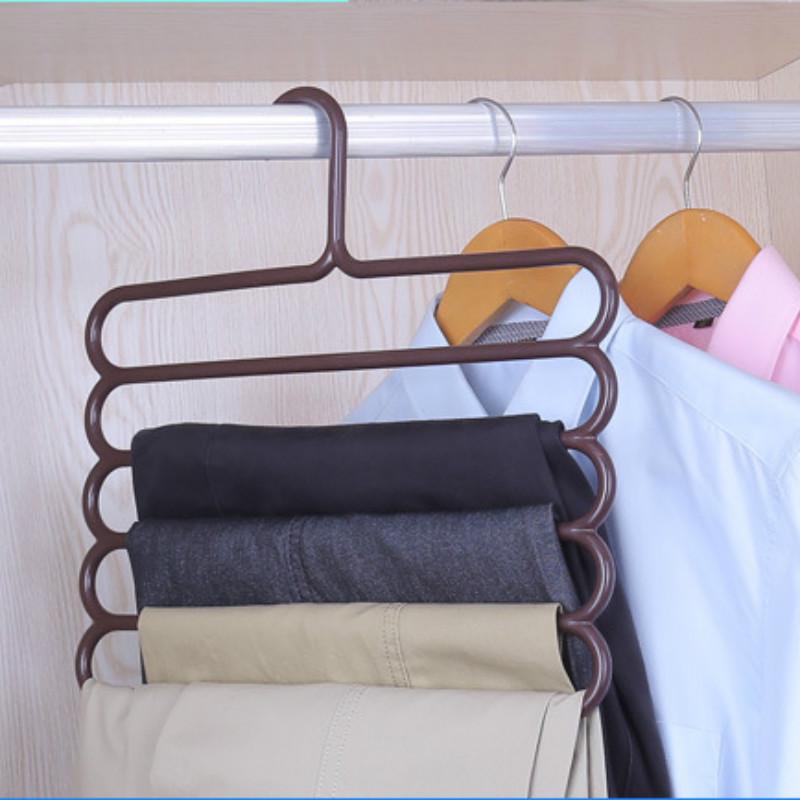10 Pcs Creative Five-layer Multi-functional Pants Rack Plastic Non-slip Falling Pants Rack
