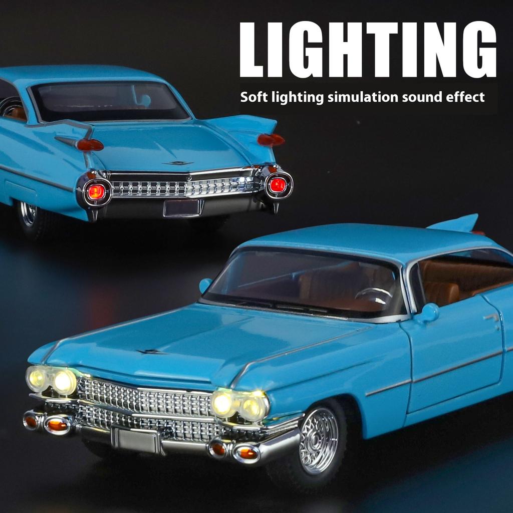 1/32 Cool Cadillac Big Rocket Alloy Model Car, High-quality Alloy Car Toys, Exquisite Decorations, Christmas Gifts