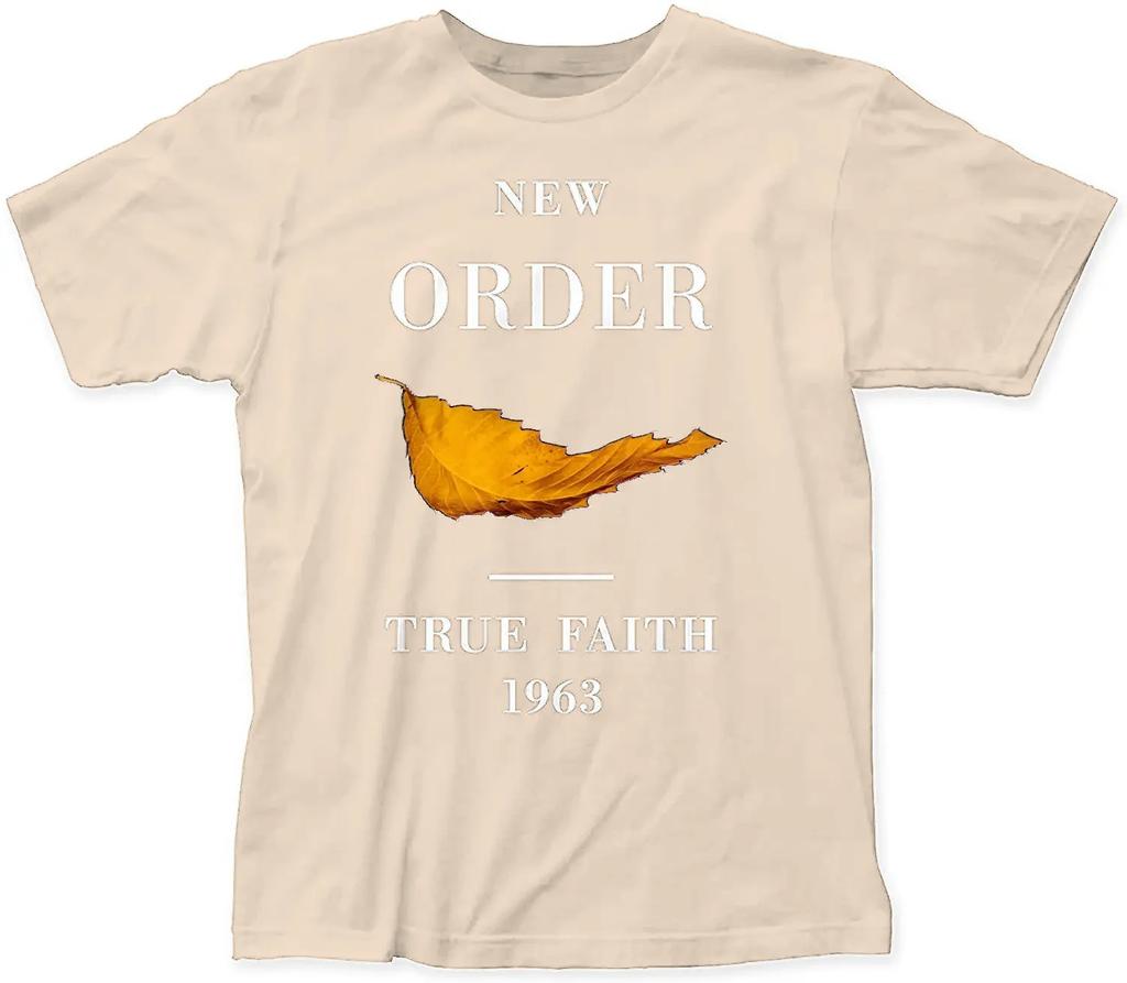 Men Tops Clothes Cotton New Order True Faith Fitted Tee Shirts Male Tshirt Guys T-shirt