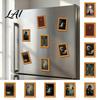 Kitchen Appliance Magnets Wooden Retro Frame Fridge Magnet Strong Magnetic Decor Decorative for Refrigerator Office Whiteboard Decoration