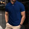 Summer Polo Shirt New Knit Shirt Half Zipper Solid Color Short Sleeve Men'S Sports Polo Shirt Man