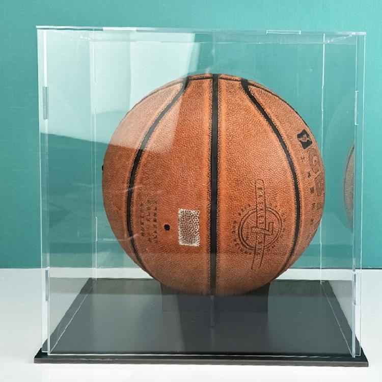 Clear Basketball Holder Box Soccer Display Stand Box Dustproof Showcases Basketball Display Case Easy to Install