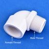 Gomito Filettato Femmina/Maschio in PVC da 1/2'' 3/4'' 1 pollice Adattatore Curva a 90 gradi per Tubo di Alimentazione Acqua in Plastica