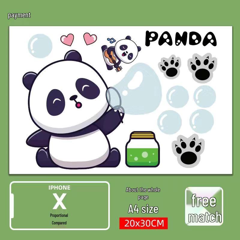 Panda Design Waterproof Electric Vehicle Sticker - Creative Scratch Cover