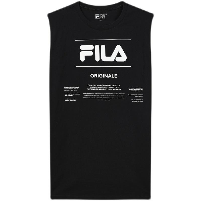 

FILA Letter Print Versatile Design Round Neck Mid Waist Sleeveless Dress Women dresses Black F51W229310F-BK XS