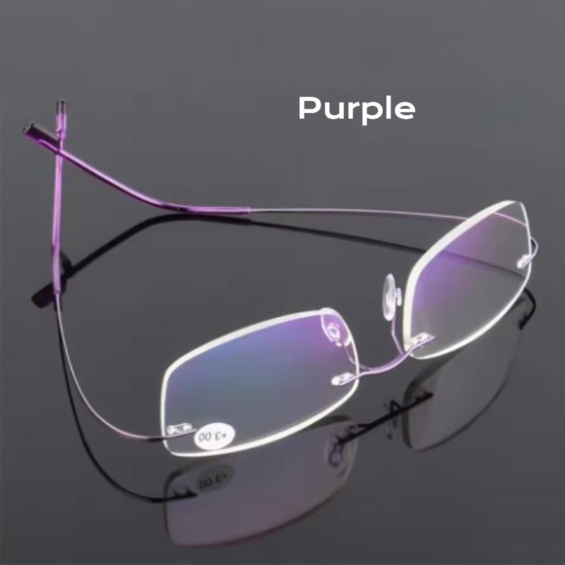 Flexible Ultralight Rimless Reading Glasses for Men Women Memory Metal Presbyopic Eyeglasses Strength +1.0 to +4.0