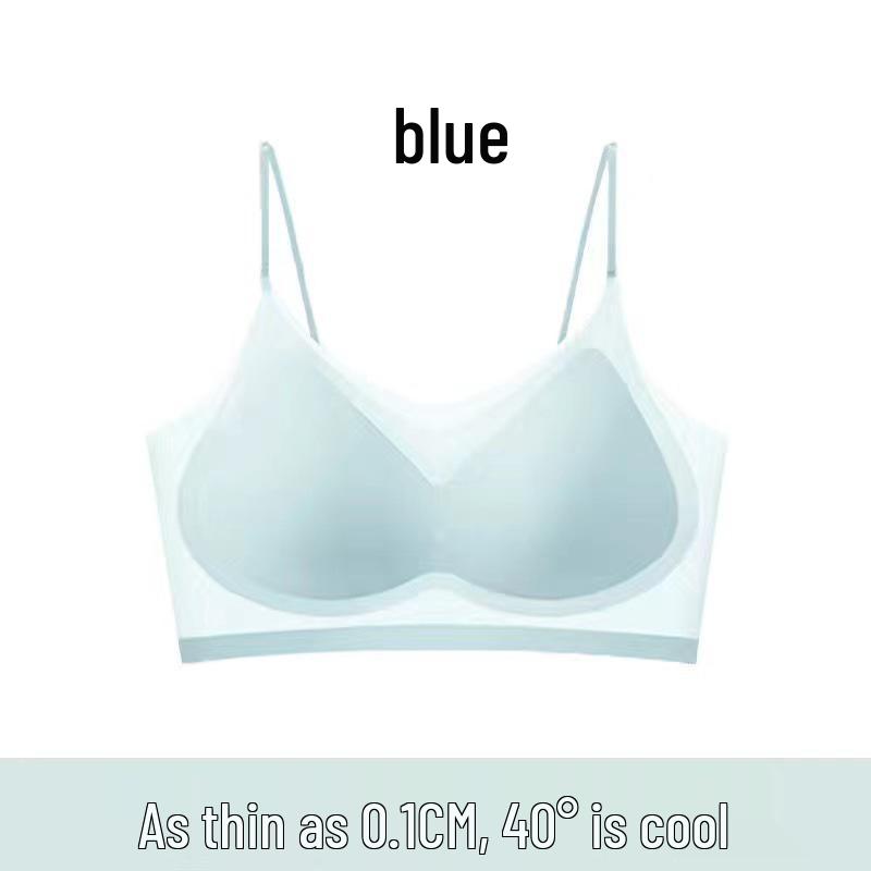 

Ultra-Thin Seamless Ice-Feel Camisole Bra: Comfortable, Breathable, and Wireless for Summer M (80-95 lbs)