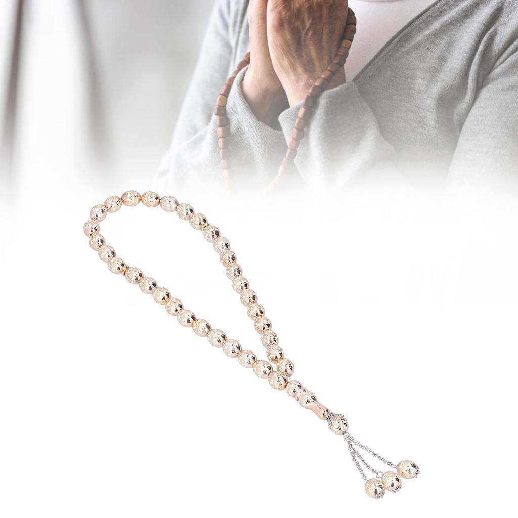 Beads Rosary 33 Grains Maple Leaf Patterns Religious Article Worship Prayer SuppliesBeige