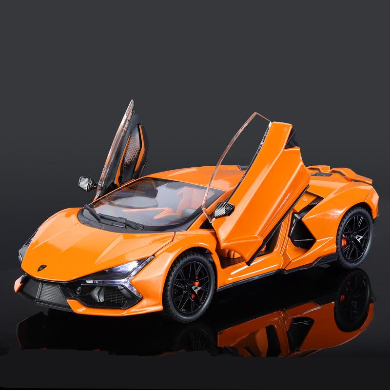 1/24 Lamborghini Revuelto Alloy Sports Car Model Diecast Metal Toy Racing Super Car Vehicles Model Sound and Light Simulation Childrens Gift