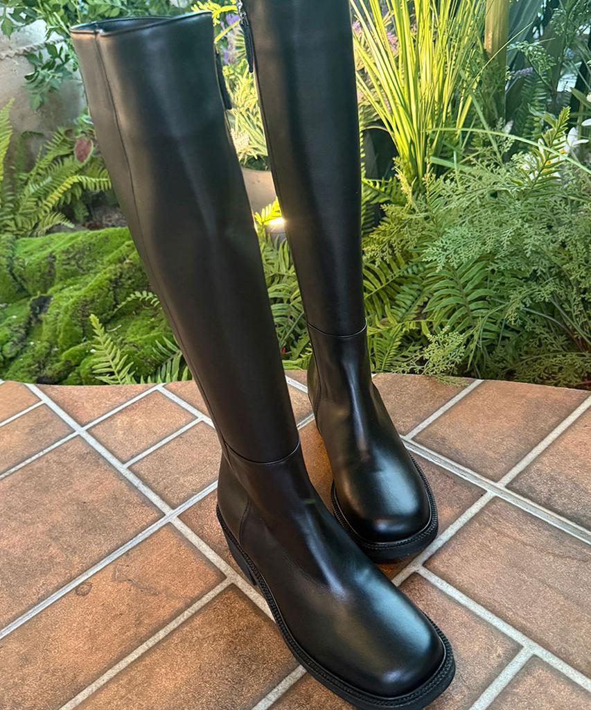 Leah Bella Long Boots_Black, Black Suede