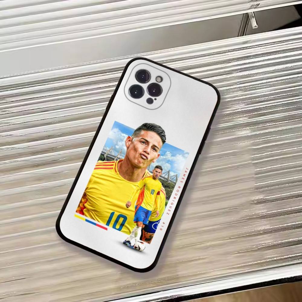 Football J-James Rodriguez Phone Case For iPhone 17,16,15,14,13,12,11 Plus,Pro Max,XS,Soft Silicone Black Cover