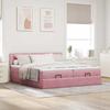 Cadre de lit ottoman - Maison Exclusive - velours rose - 160x200 cm - Rangement hydraulique