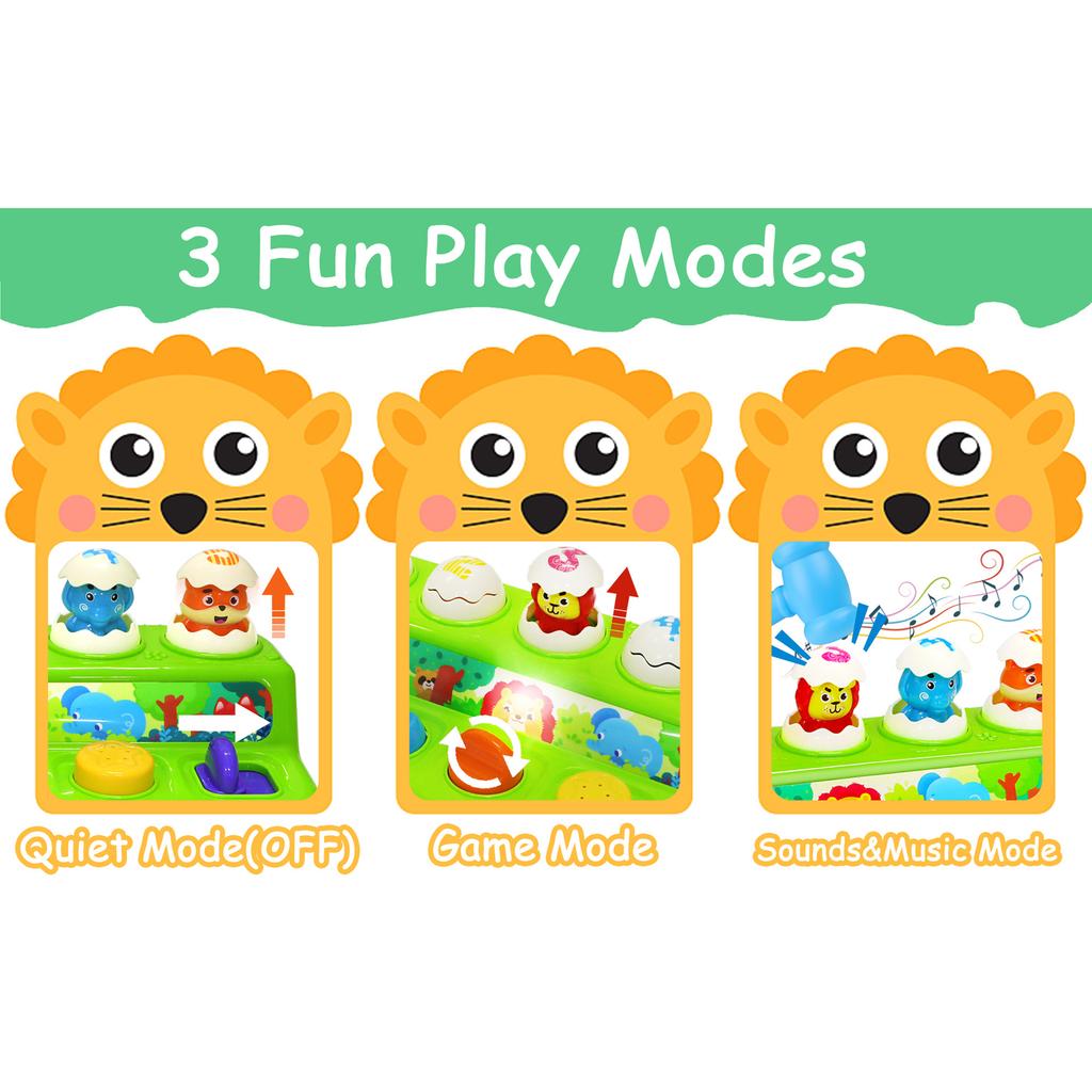 Whack A Mole Toy for Baby Pop Up Animals Interactive Musical Educational Game Early Learning Toy Gift