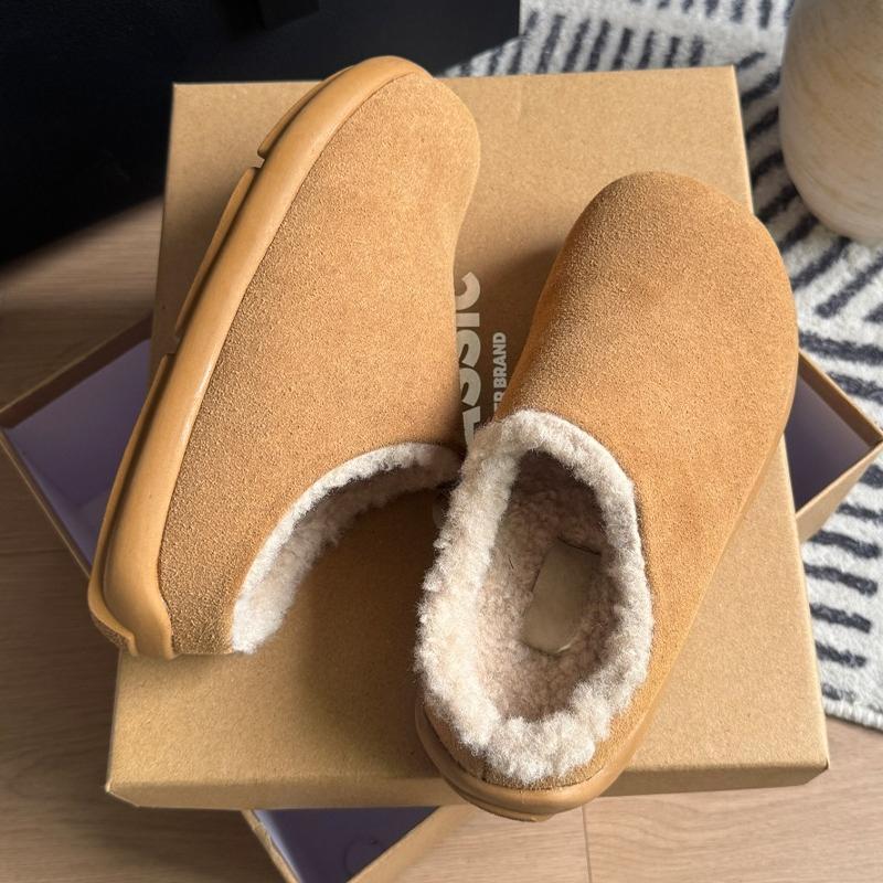 

Модные балетки Женские хлопковые тапочки Меховые слинги Теплая обувь Зимние короткие плюшевые женские ботинки 2025 Новые замшевые модные платья Mujer Zapatos 40